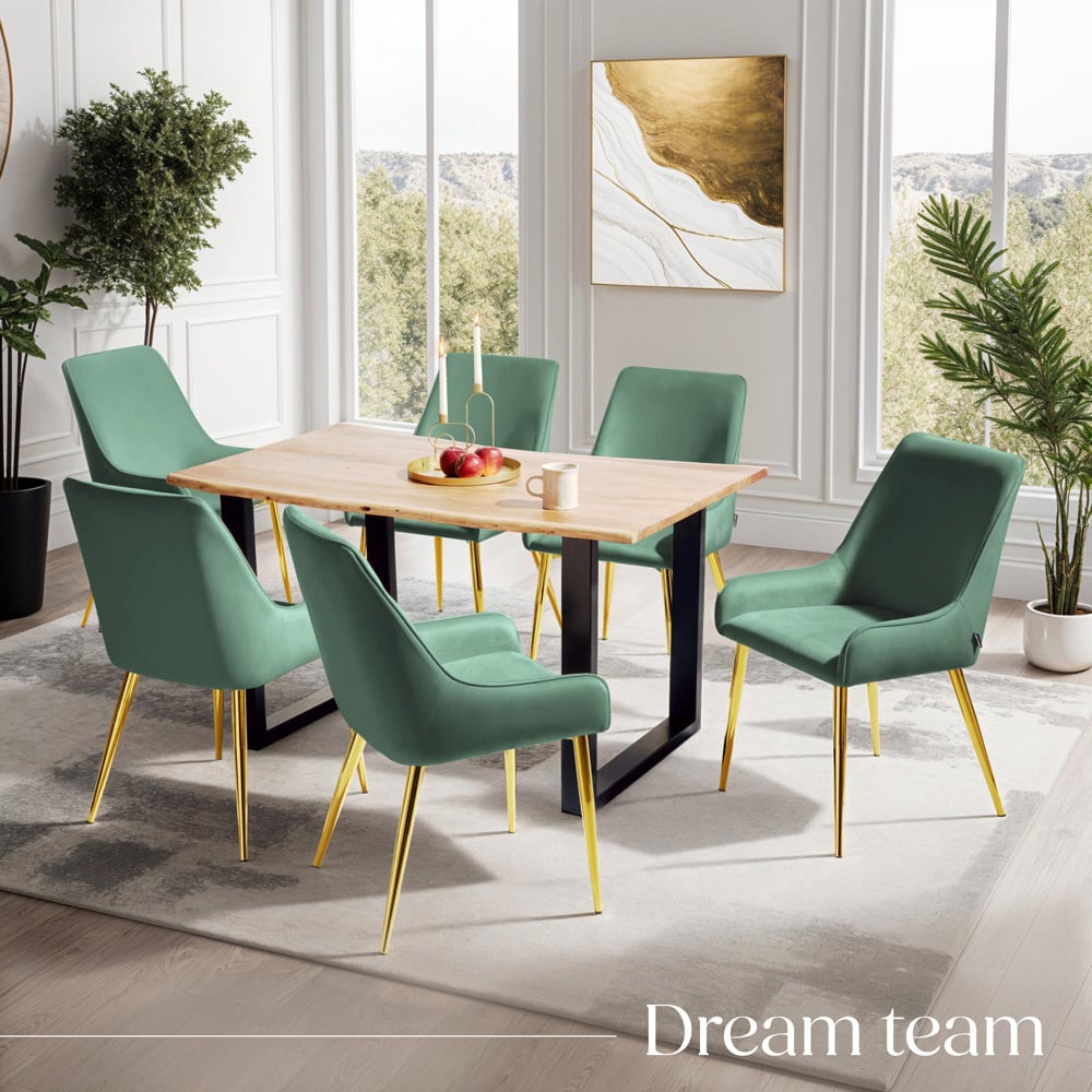 tectake Avane Set of 2 Green Dining Chair Image 8