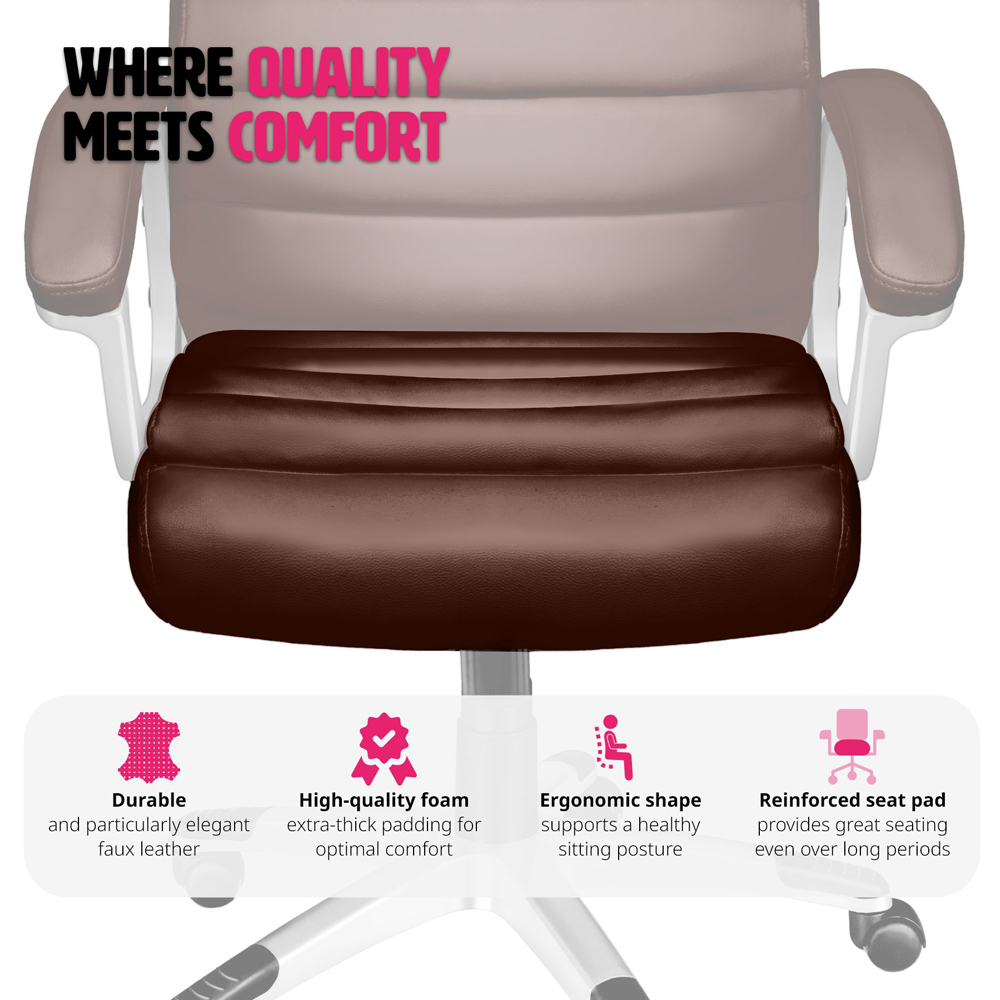 tectake Paul Brown Height Adjustable Padded Office Chair Image 8