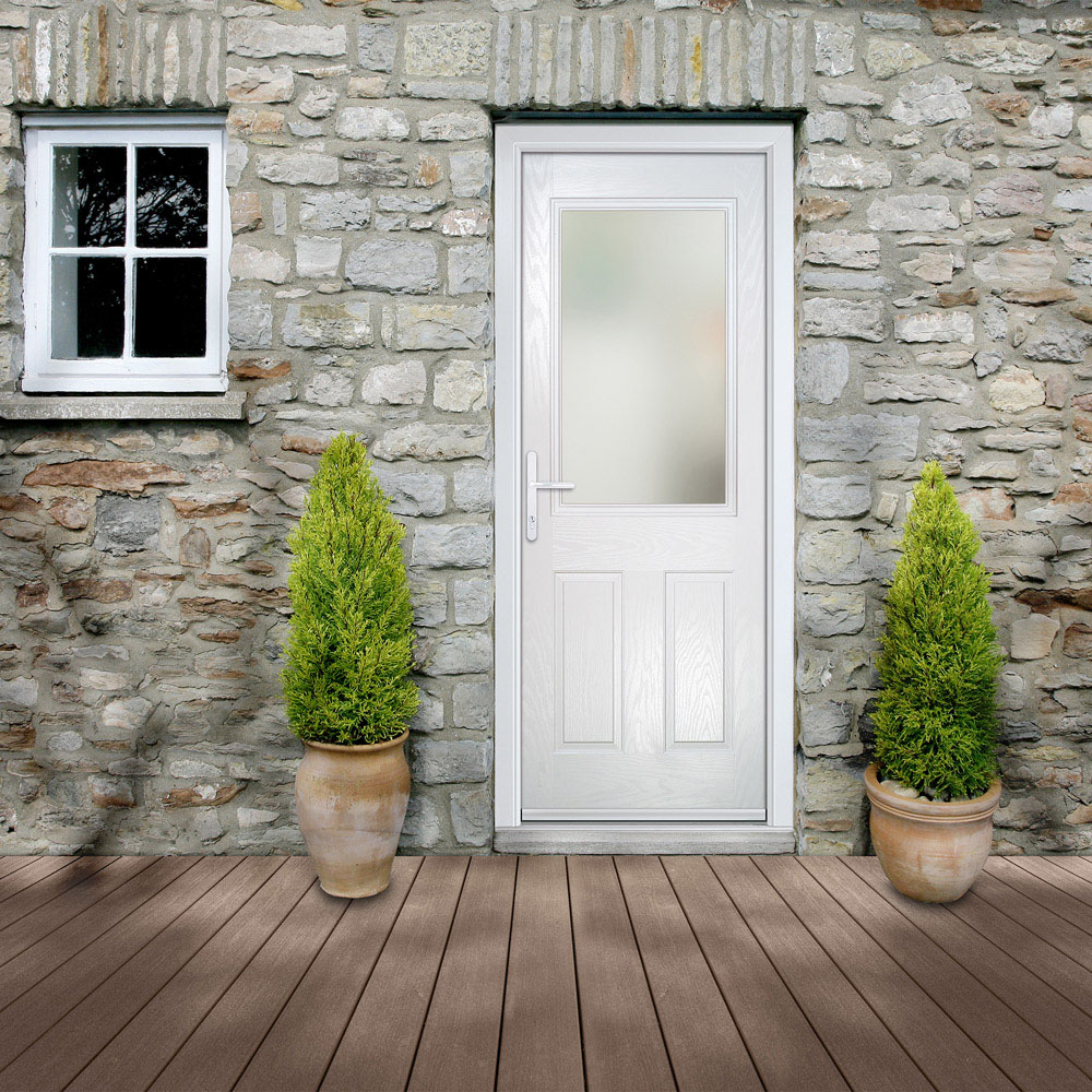 Crystal-Direct White GRP Clear Glass Right Hand Open Front and Back Door 2090 x 920mm Image 2