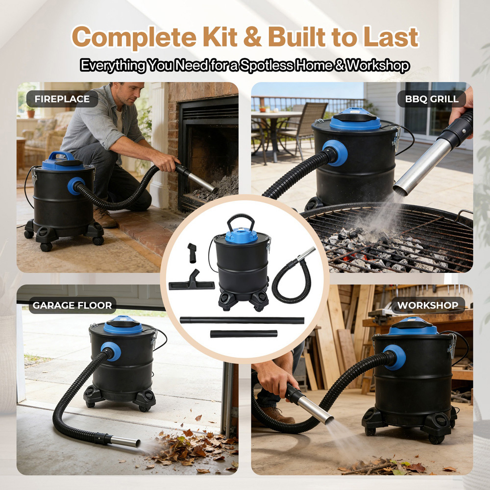 Spector RB1022-BK-UK Fireplace Ash Vacuum Cleaner 20L 1200W Image 7