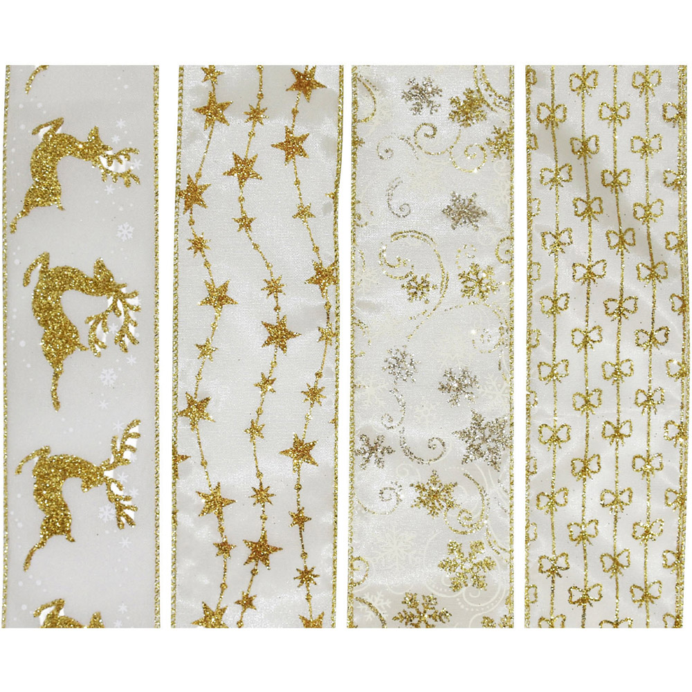 Cream and Gold Festive Ribbon Image 4