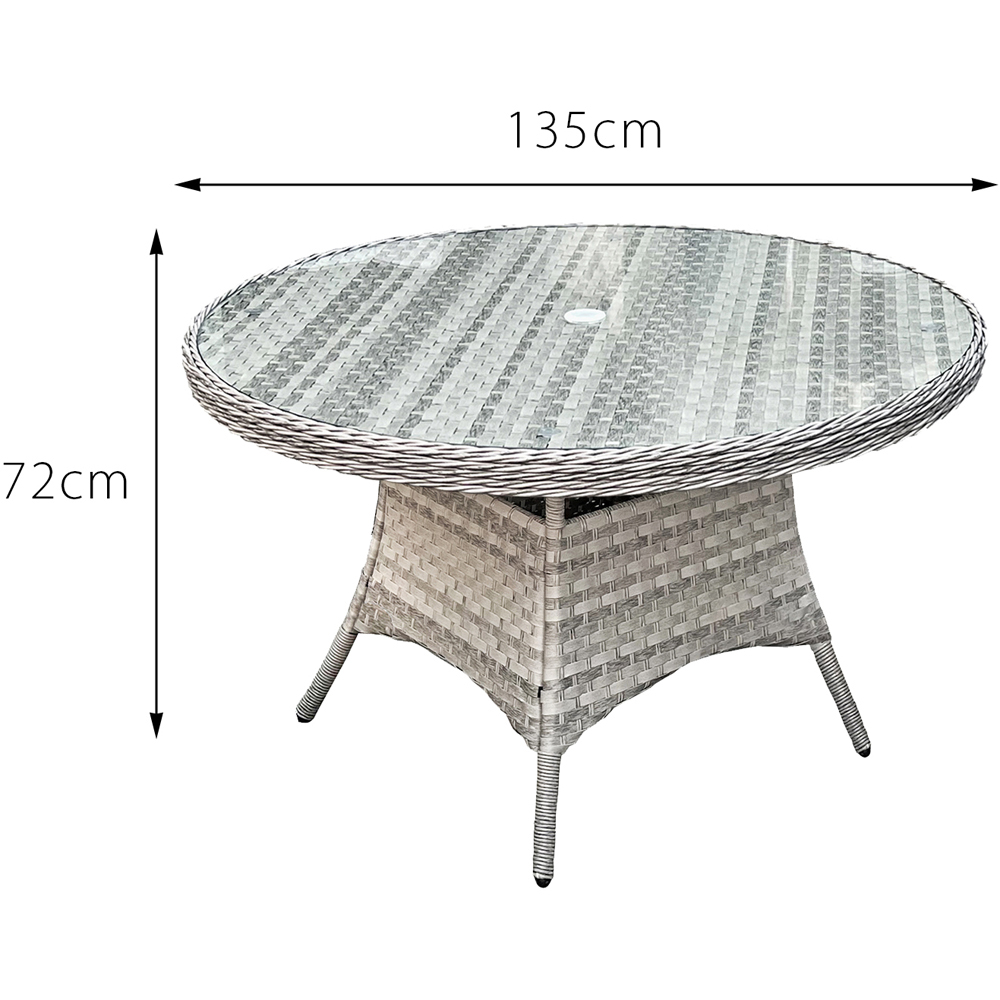 Oseasons Knightsbridge 6 Seater Rattan Dining Set Dove Grey Image 3