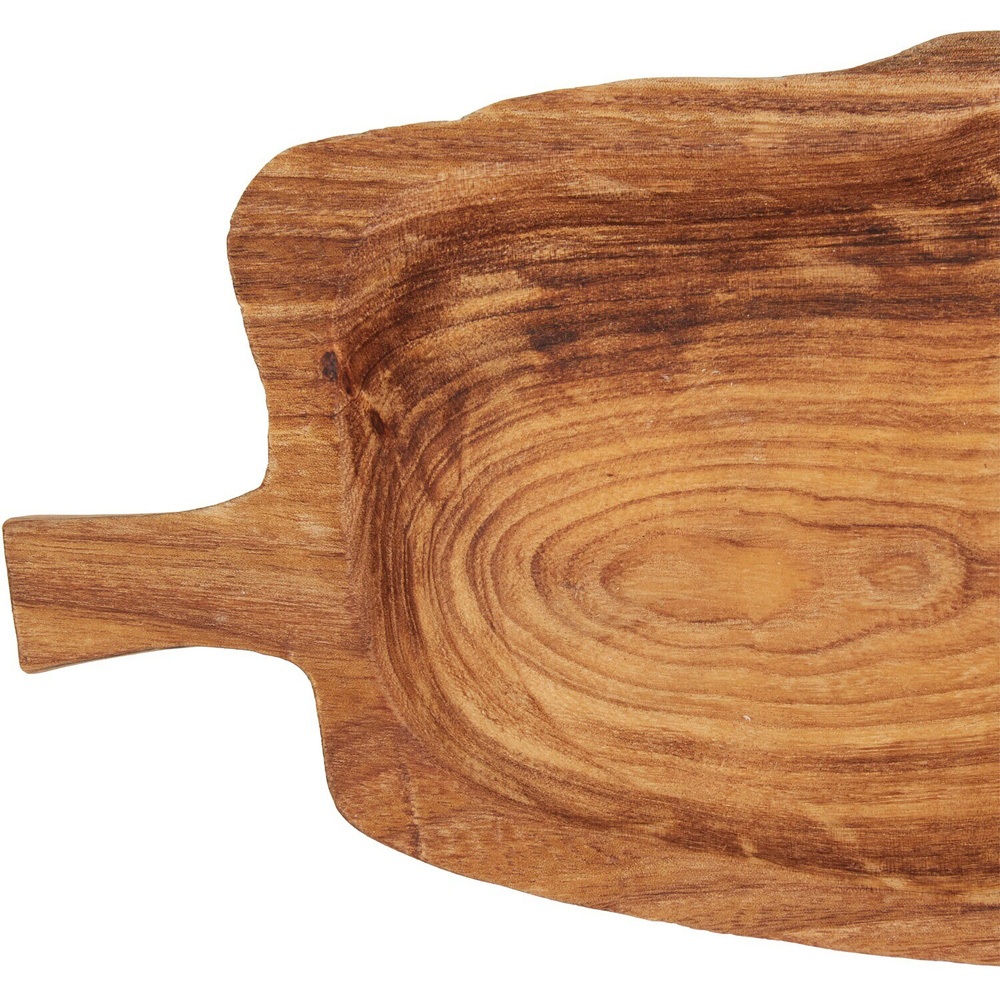 Wooden Leaf-Shaped Tray Brown Image 3