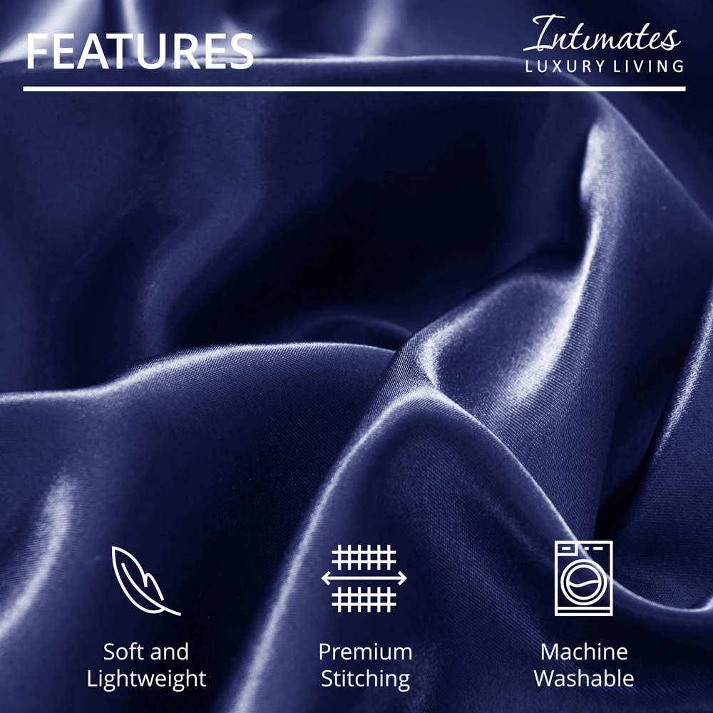 Intimates King Size Navy Satin Bedding Set Image 6