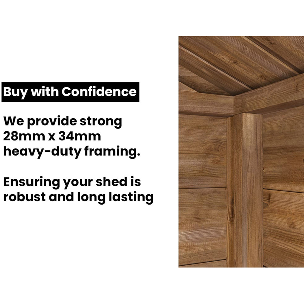 Dunster House Overlord 8 x 6ft Modular Brown Superfelt Pent Bike Shed Image 6