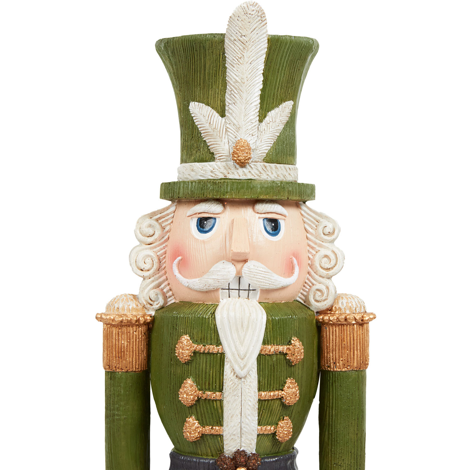 Wood Effect Retro Nutcracker - Green Image 2