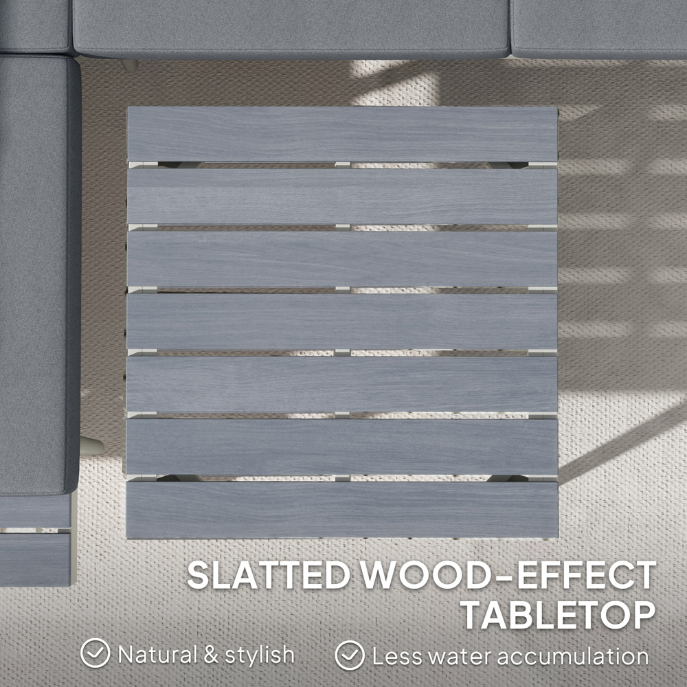 Outsunny 4 Seater Grey Garden Sofa Set with Adjustable Lounger Image 4