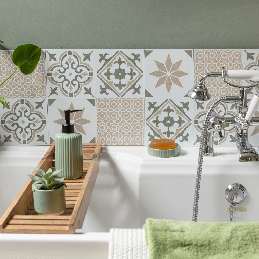 d-c-fix Jamila Natural Sticky Back Vinyl Wall Tile 18 Pack Image 3