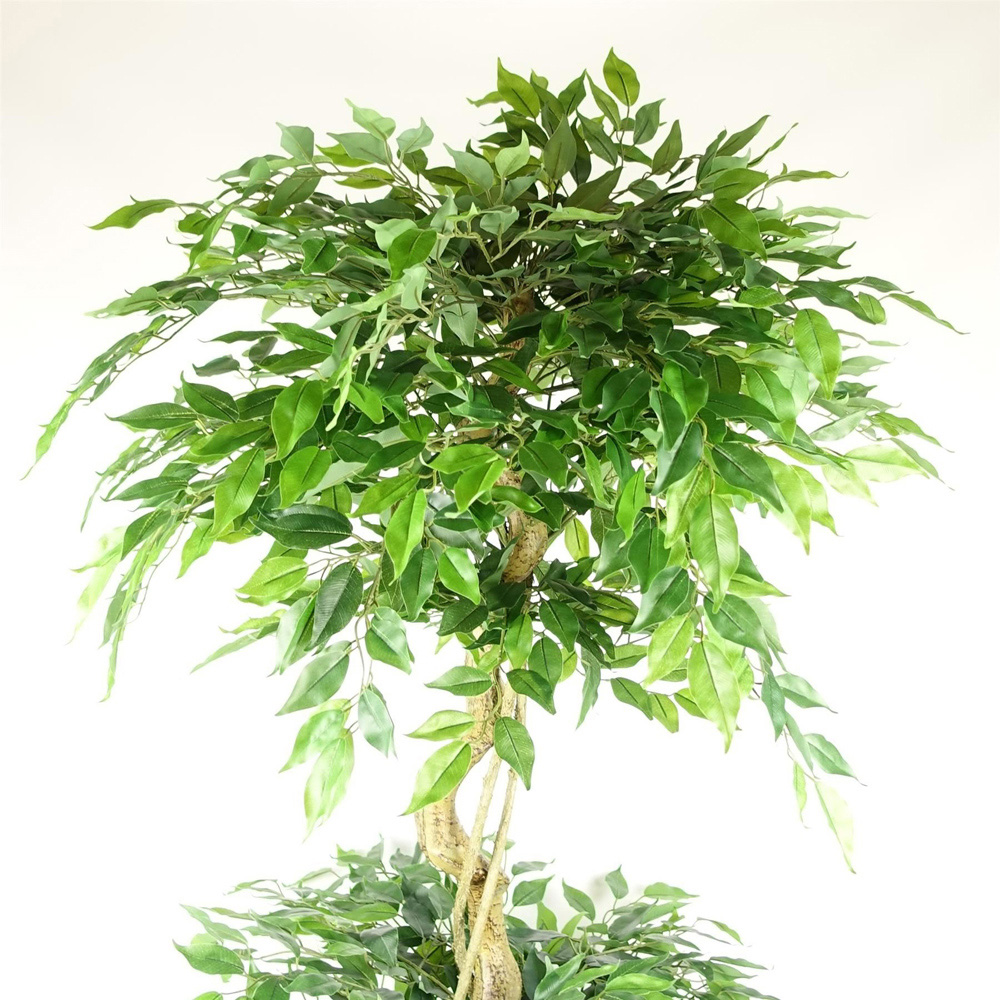 Leaf Ficus Triple Ball Artificial Tree with Copper Metal Planter 182cm Image 4