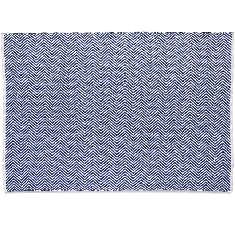 Hug Rug Navy Woven Herringbone Rug 80 x 150cm Image 1