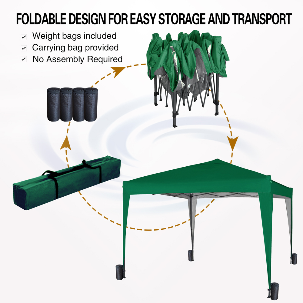 Green Pop Up Outdoor Gazebo 2 x 2m Image 6