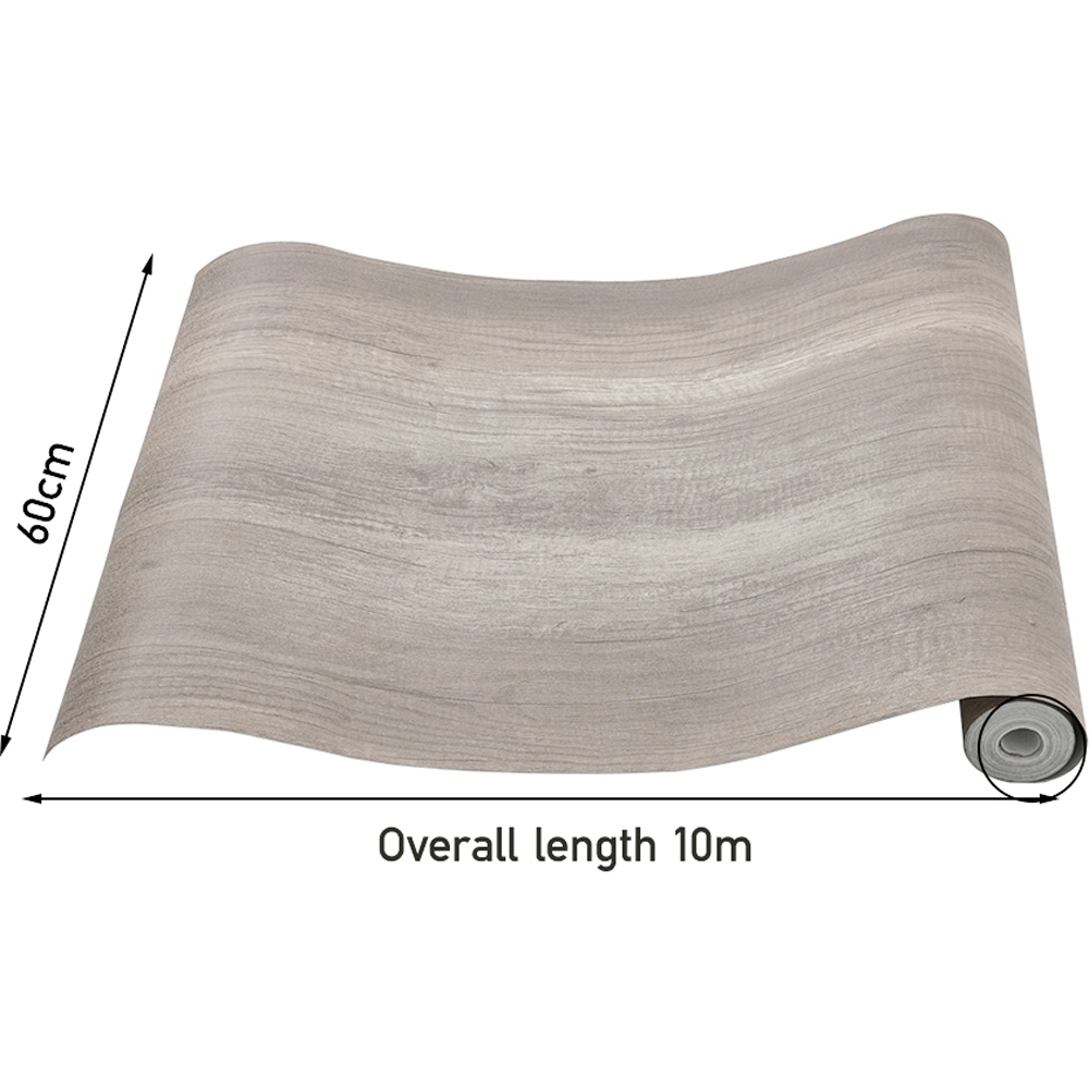 Living and Home Paulownia Wood Colour Grey Wood Grain Self Adhesive PVC Flooring Image 8