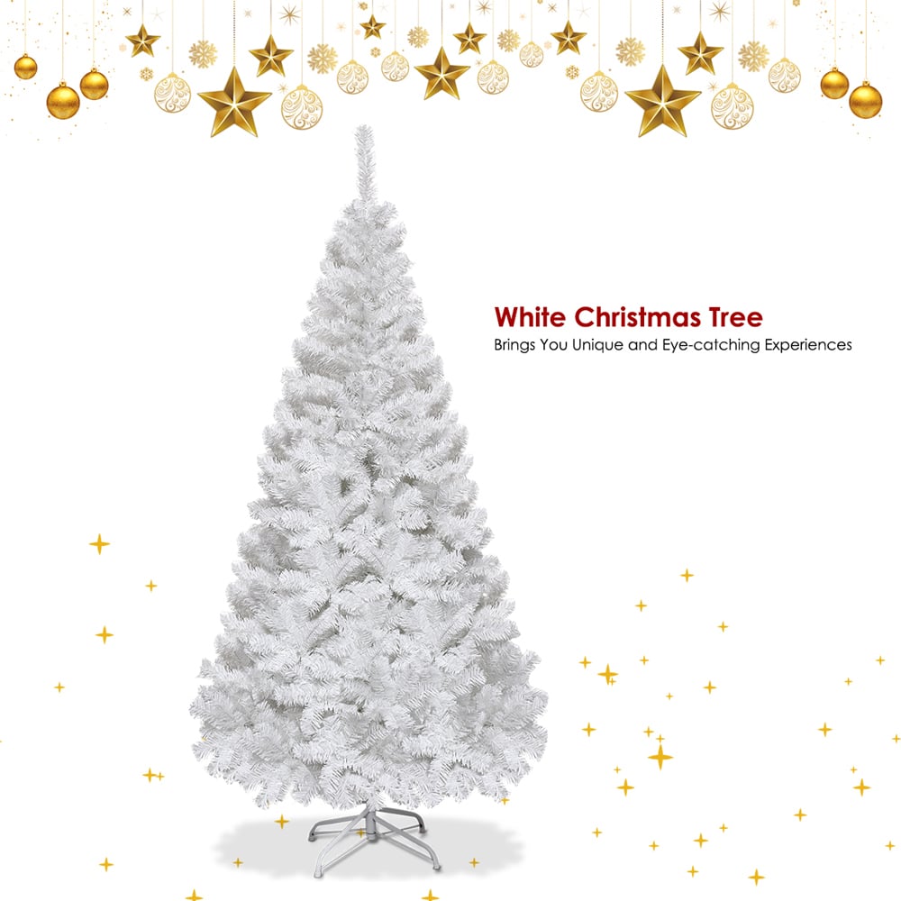 Costway White Artificial Christmas Tree 6ft Image 6