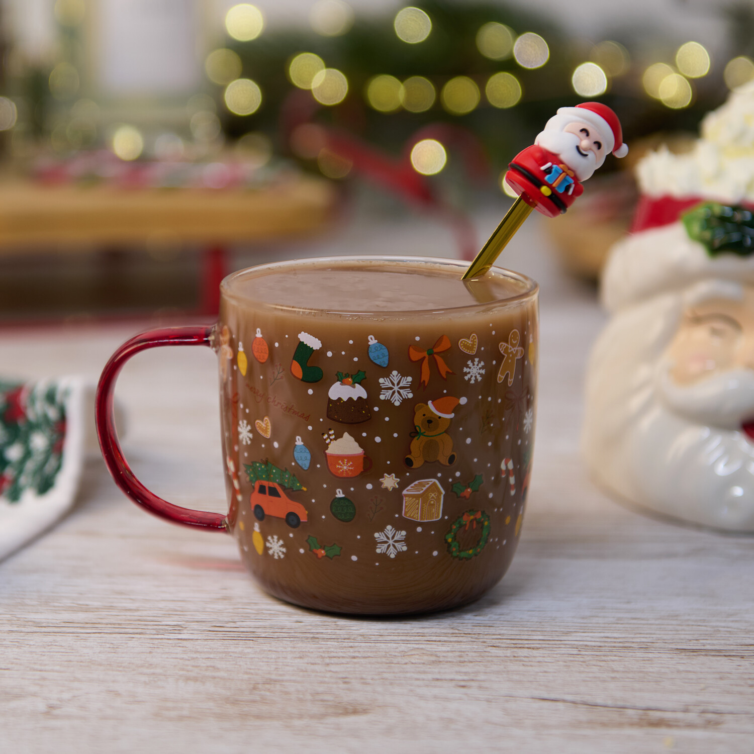 Gingerbread Man Glass Mug Clear Image 2