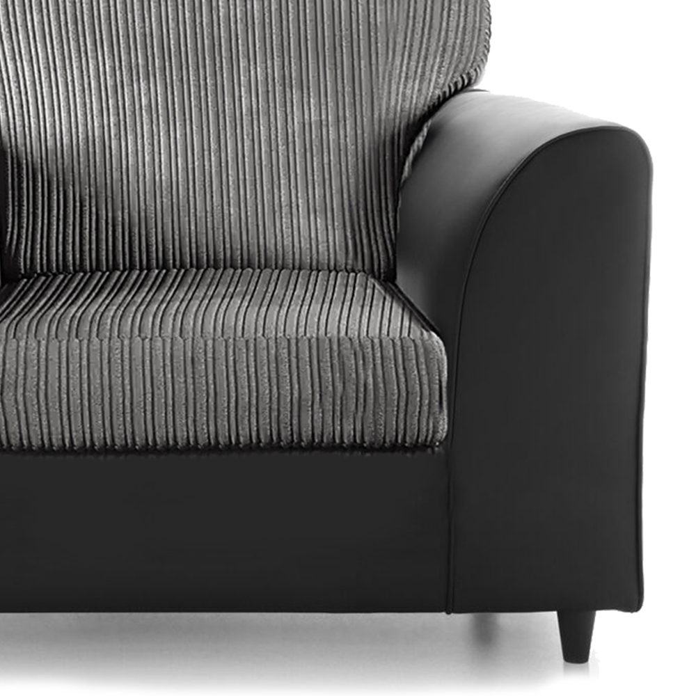 Luxor Single Seater Black and Grey Jumbo Cord Armchair Image 4