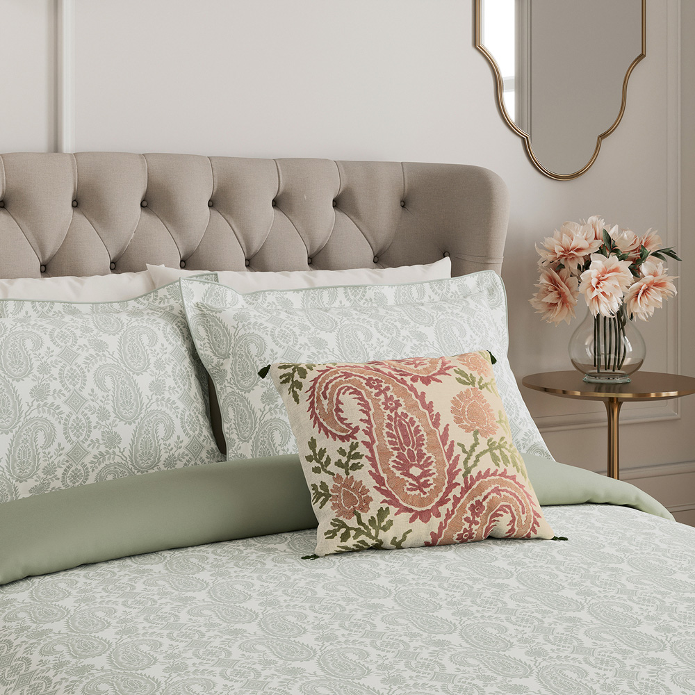 V&A Silk Road Paisley Single Sage Duvet Set Image 4