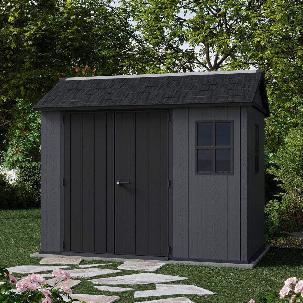 Keter Newton Plus 9 x 7.5ft Grey Steel Double Wall Shed Image 2