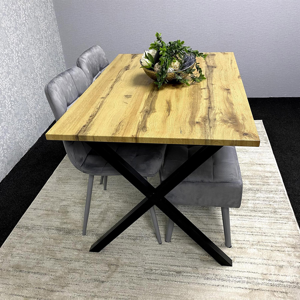 Kosy Koala 4 Seater MDF and Velvet Dining Table Set with Bench Grey Image 7