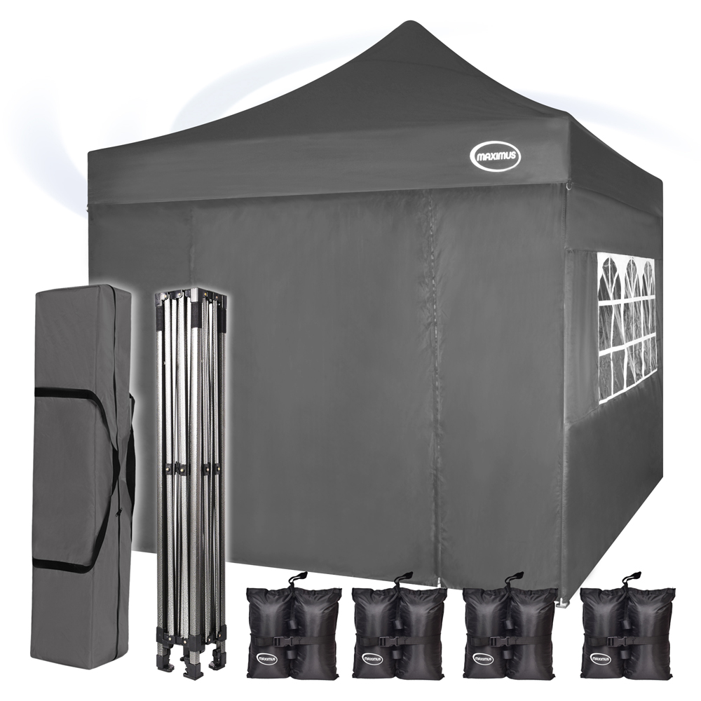 Maximus Grey Pop Up Outdoor Gazebo with Removable Sides 3 x 3m Image 2