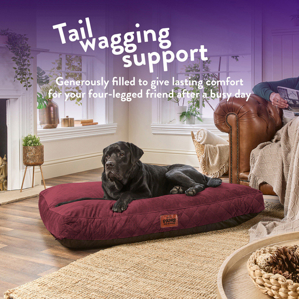 Slumberdown Extra Large Burgundy Padded Pet Bed Image 3