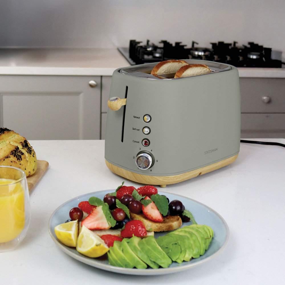 Statesman SKT05090GR Green Scandi Design 2 Slice Toaster 900W Image 2