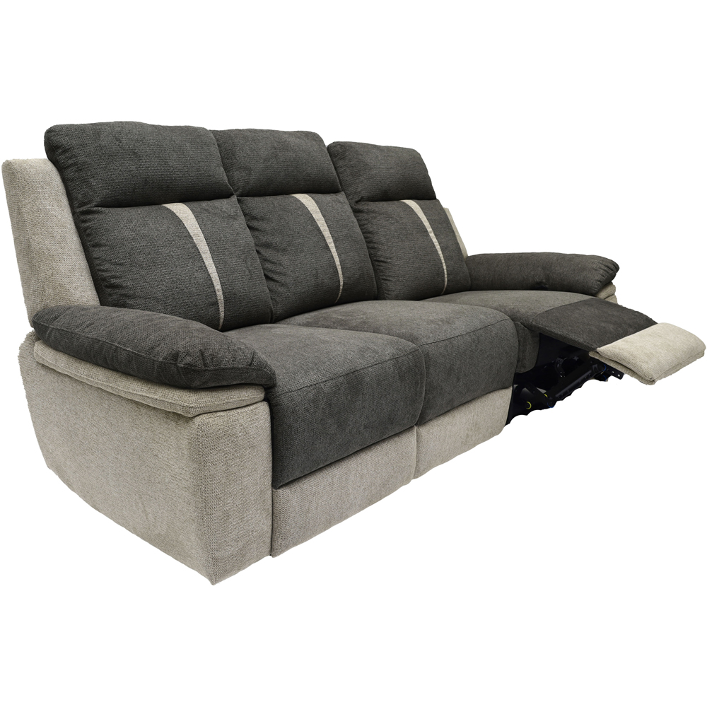 Comfy Living 3 Seater Grey Manual Recliner Sofa Image 2