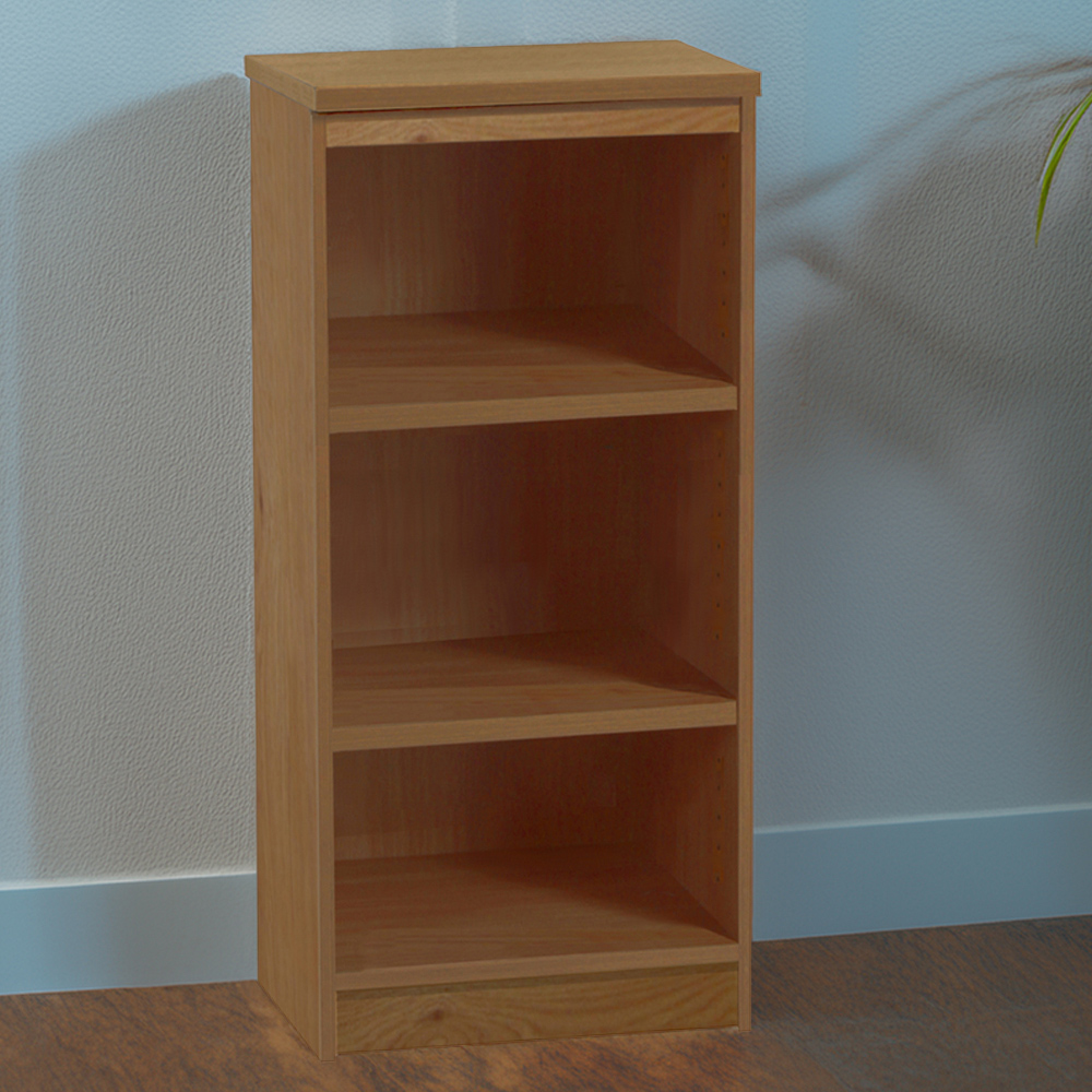 R White Cabinets 3 Shelf English Oak Mid Height Bookcase Image 1