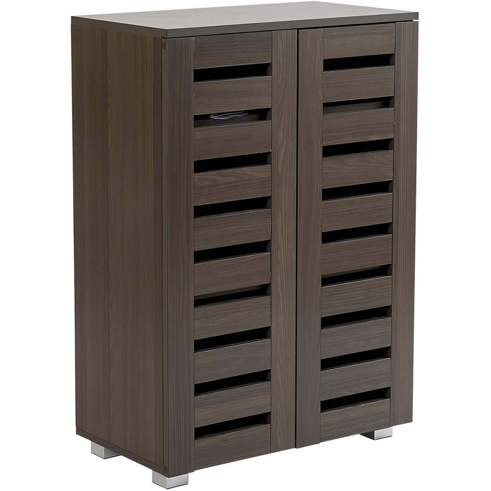 Home Source Oslo 2 Door Dark Brown Shoe Cabinet Image 2