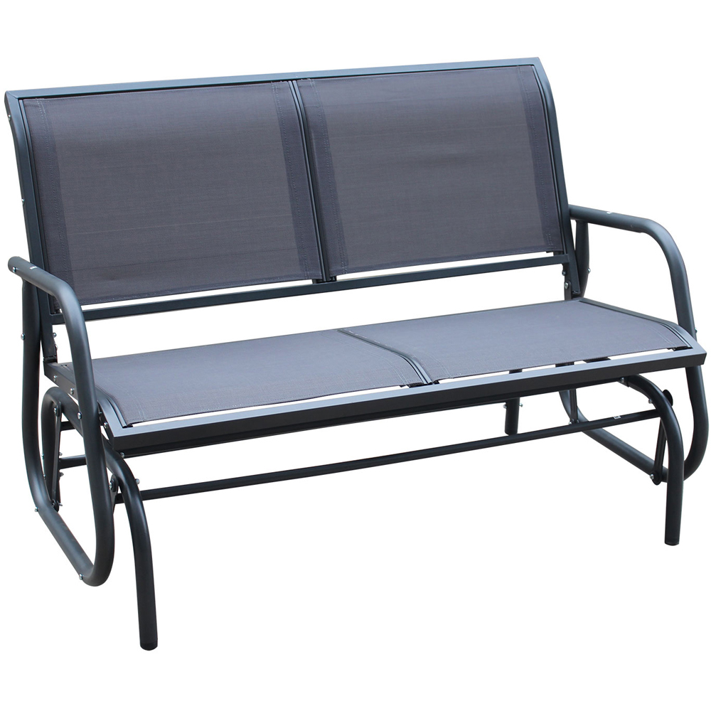 Charles Bentley Textilene Grey Rocking Glider Bench Image 2