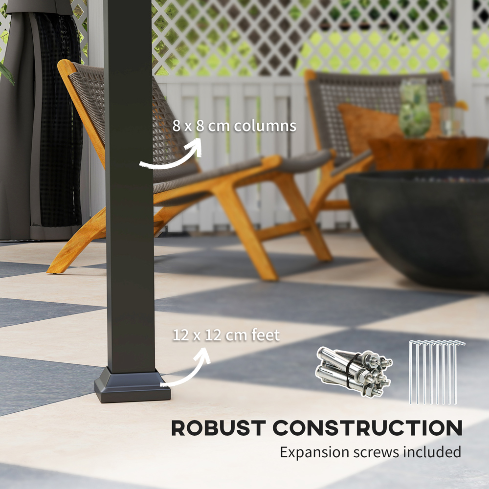 Outsunny 3 x 4m Galvanised Steel Gazebo with Sides Image 6