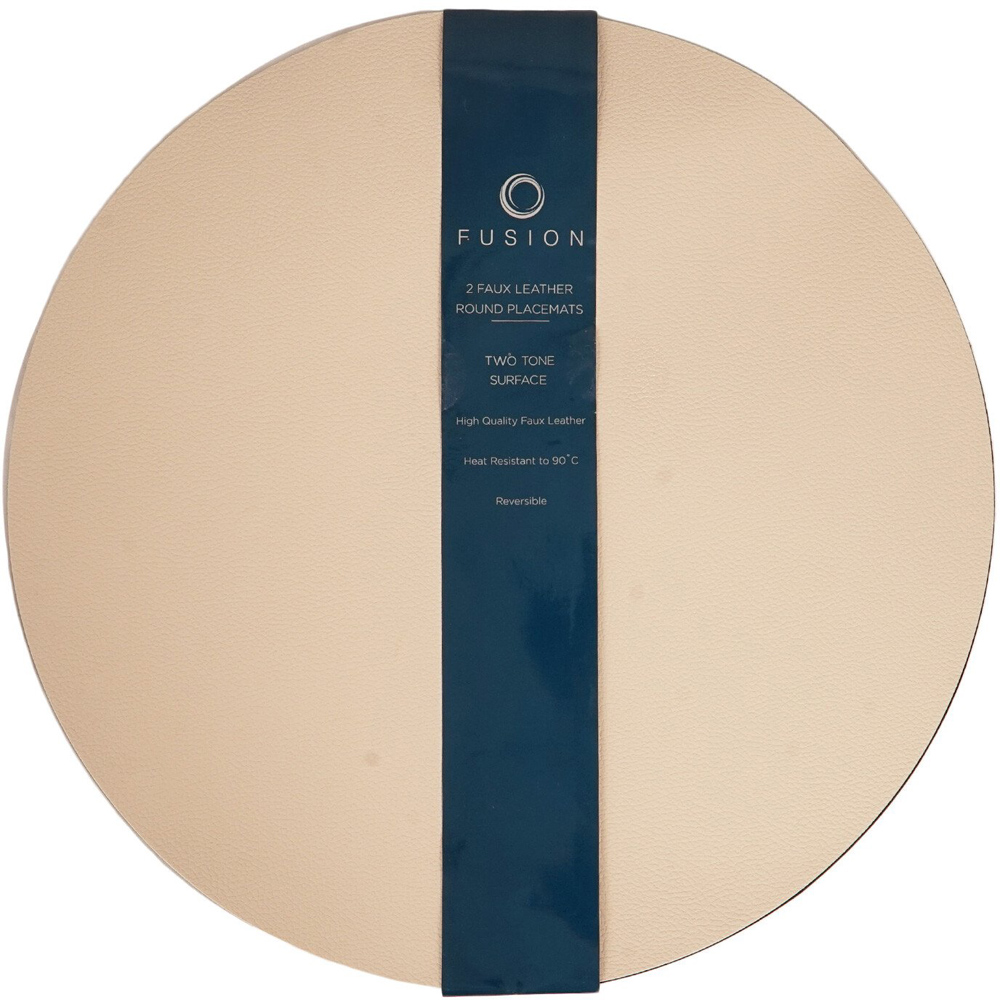 Set of 2 Round Placemats - Black Image 2