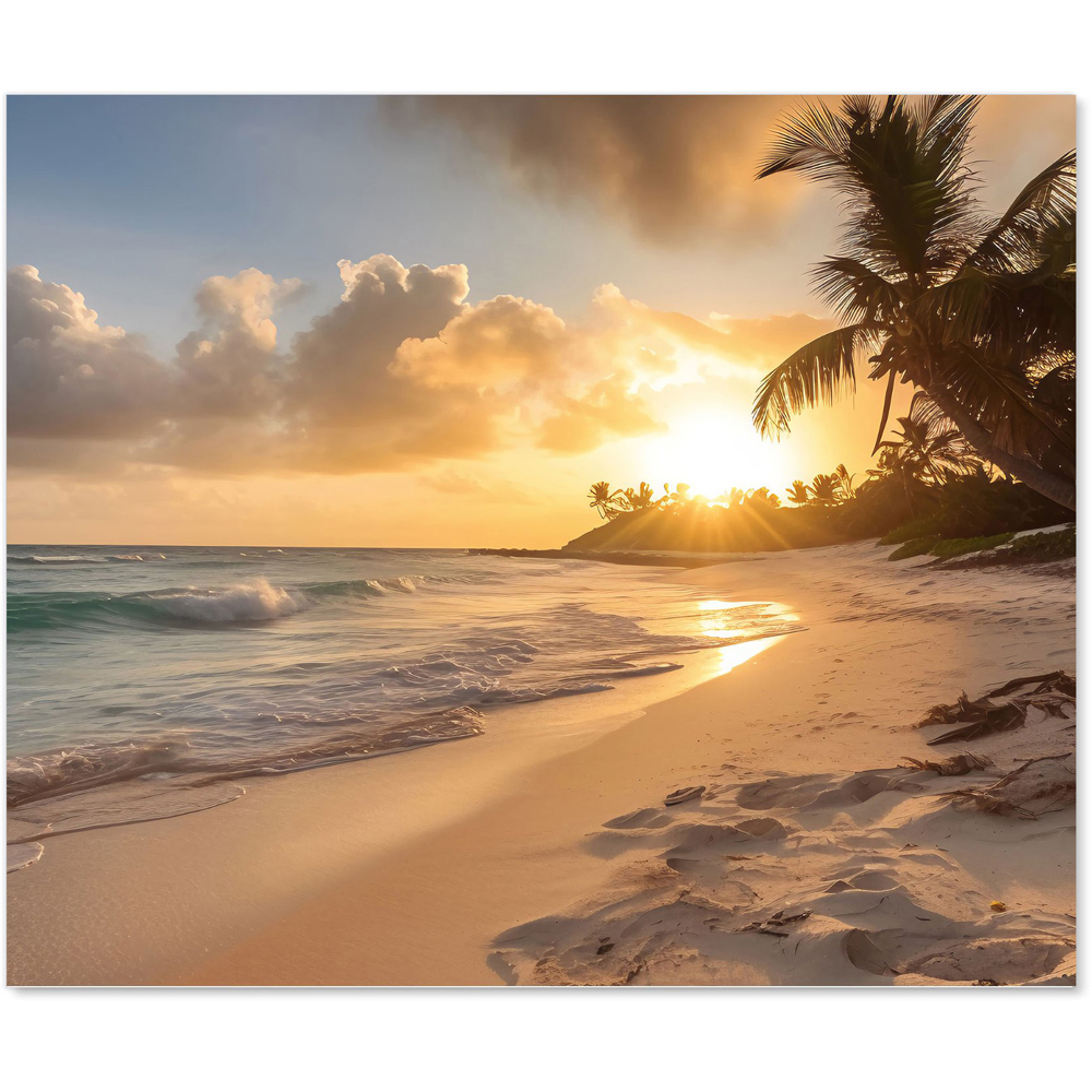 Warren Reed Designer Sunrise In Paradise Glass Kitchen Splashback 75 x 90cm Image 2