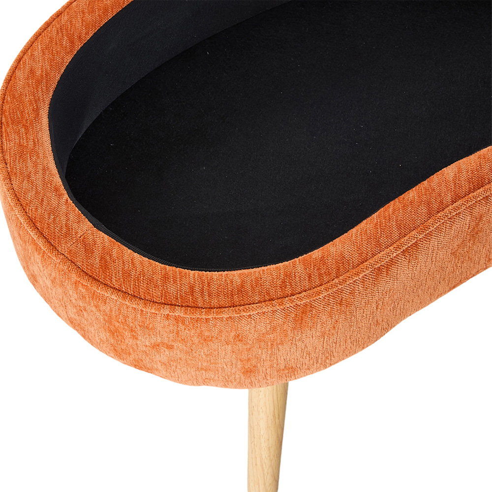 Living and Home Orange Fabric Button Tufted Storage Bench with Removable Lid Image 6