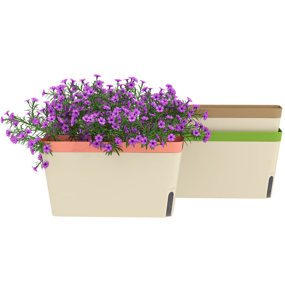 Outsunny Self Watering Plant Pot with Visual Water Level Window 27cm 3 Pack Image 1