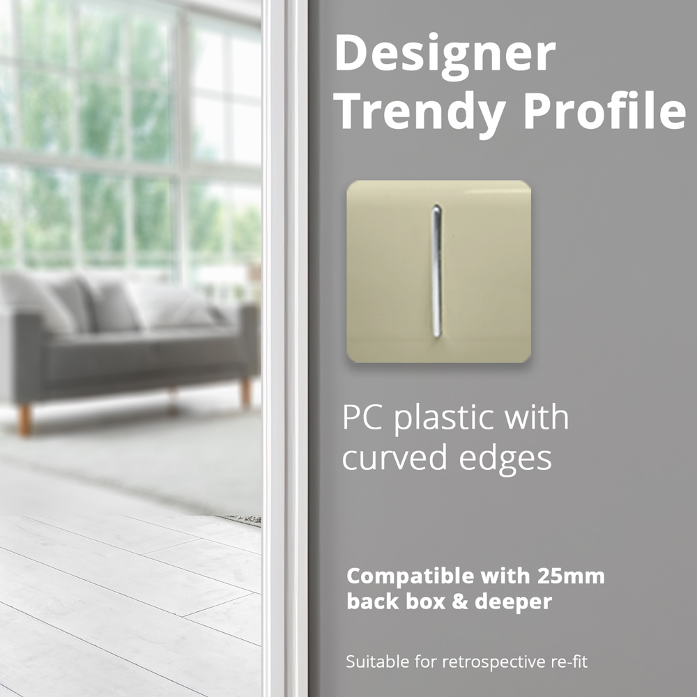 Trendi Switch 1 Gang 1 or 2 Way Champagne Gold Rocker Light Switch 2 Pack Image 5