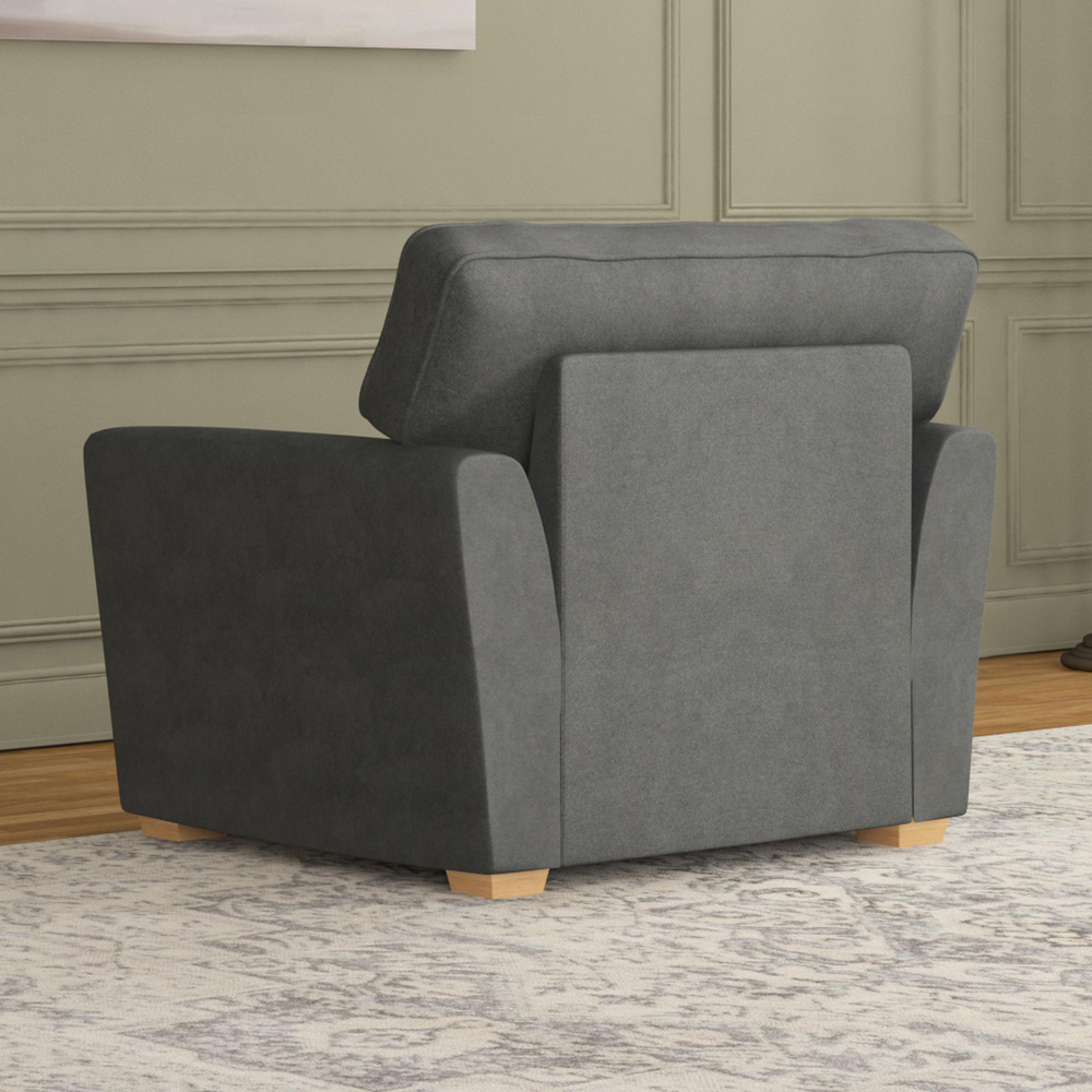 Wendleberry Steel Plush Velvet Fixed Back Armchair Image 6