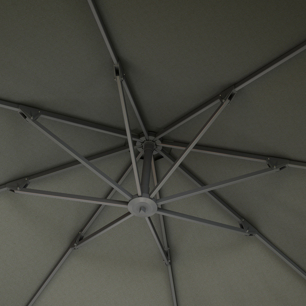 Outsunny Grey Crank and Tilt Cantilever Parasol 3m Image 5
