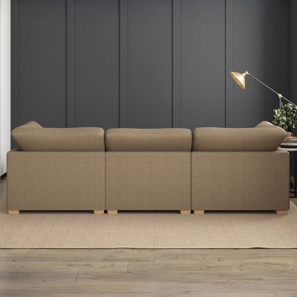 Nestle 5 Seater Nutmeg Venice Fixed Back U-Shape Sofa Image 8