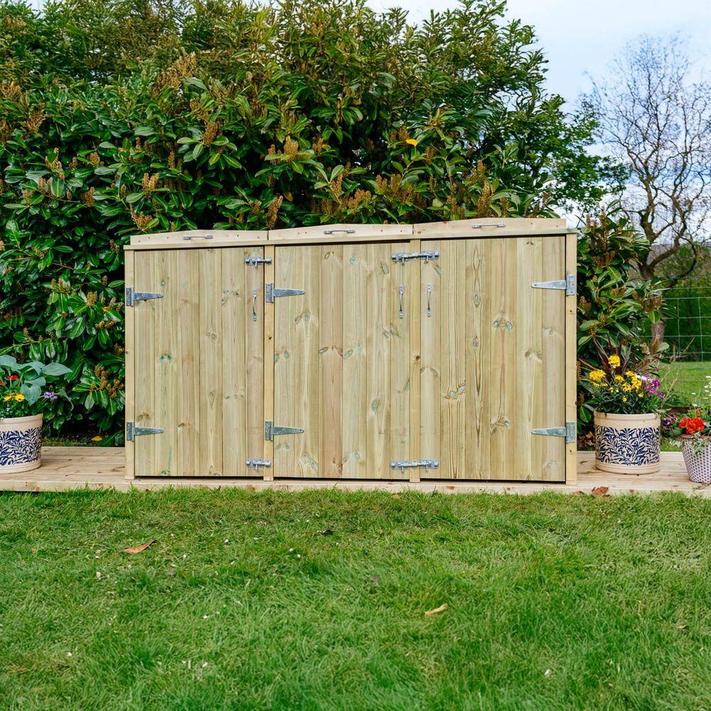 The Garden Village Shireburn 6 Recycle Box Storage Shed Image 2