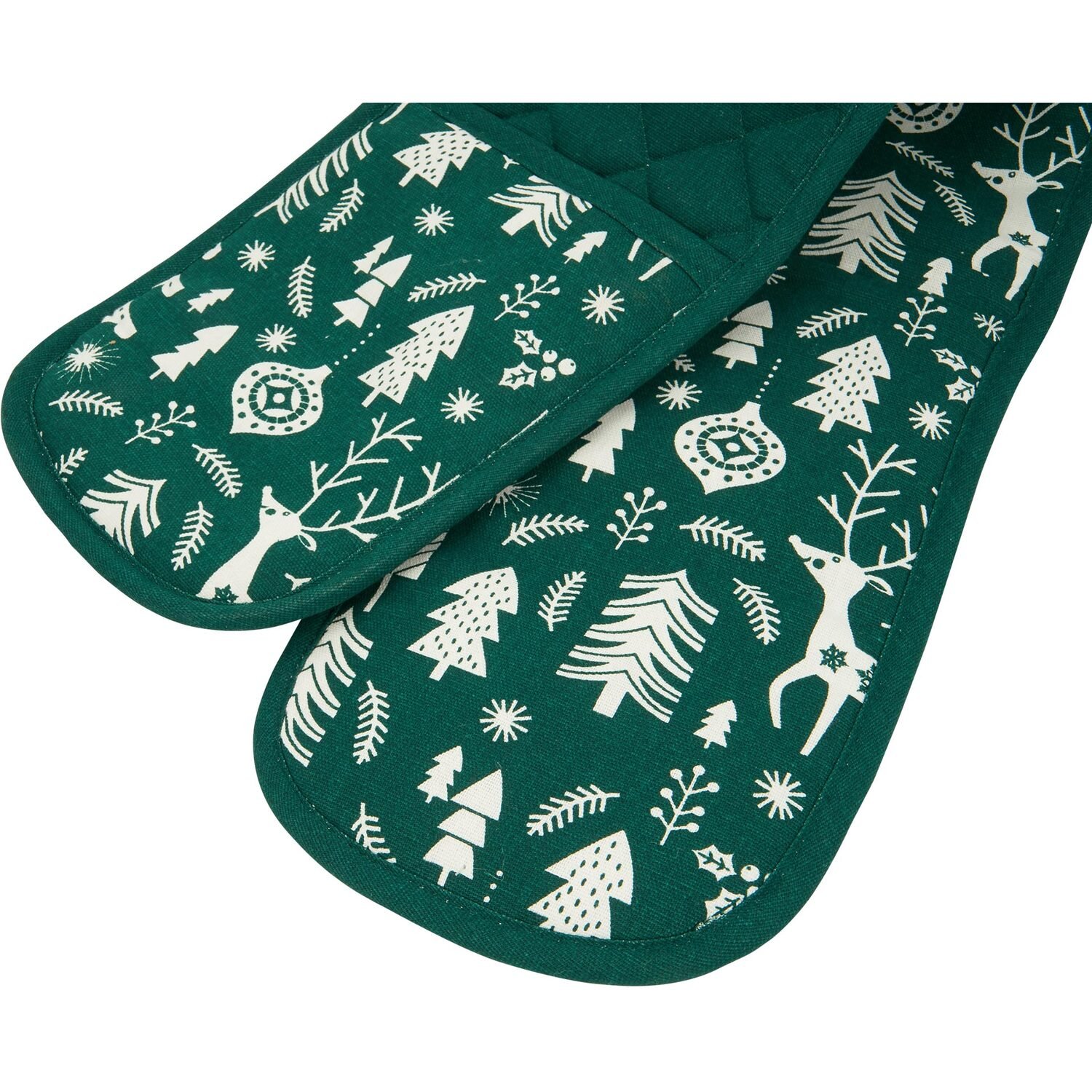 Emerald Scandi Double Oven Glove - Green Image 4