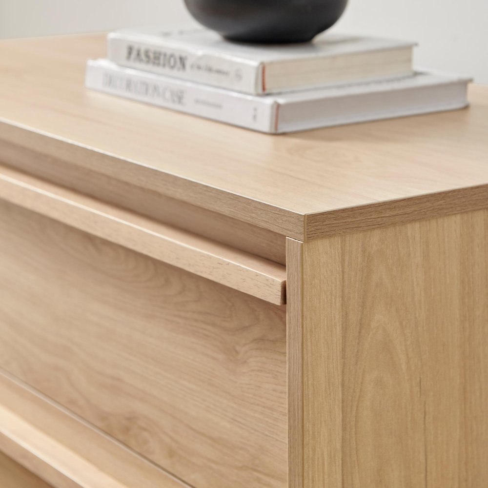 Furniturebox Sval 4 Drawer Oak Effect Wooden Chest of Drawers Image 4