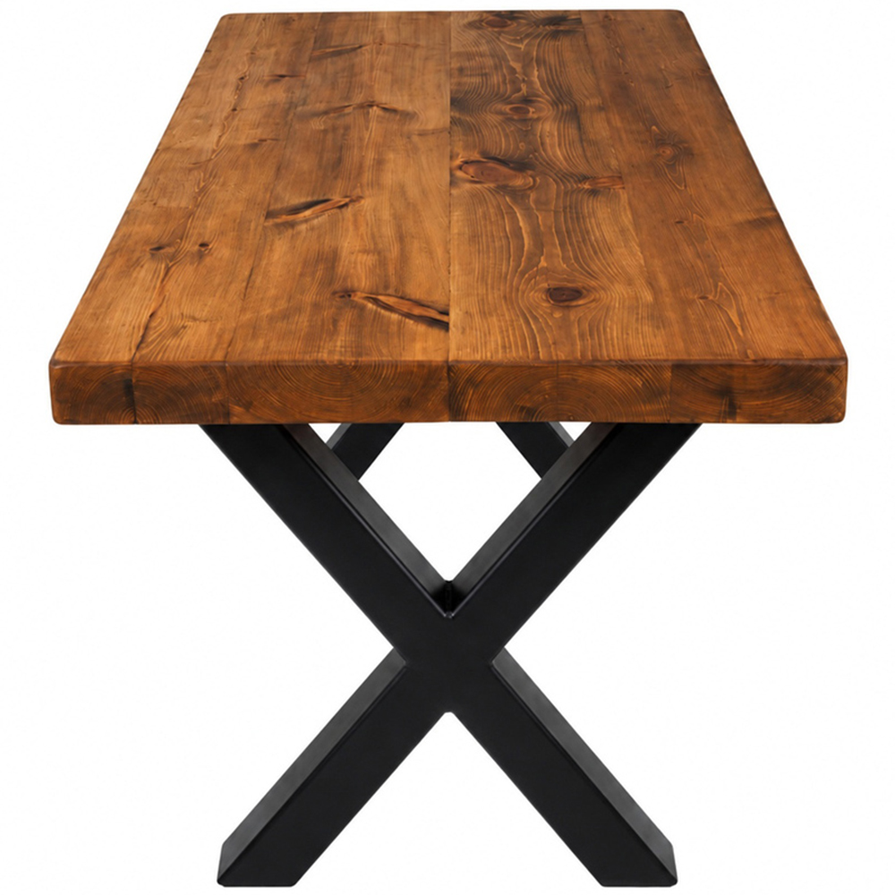 Homebase Dark Oak 6 Seater Chunky and Sturdy Dining Table 70 x 140cm Image 2
