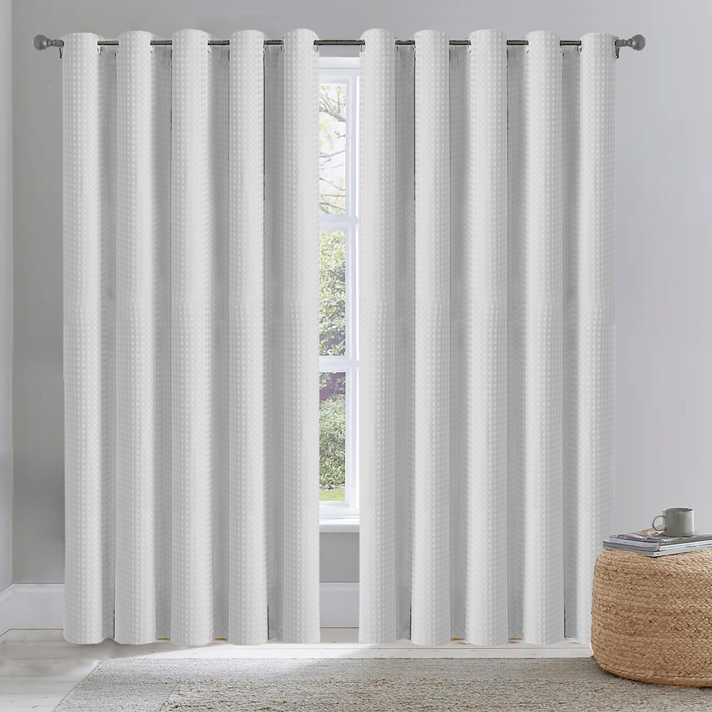 Velosso Waffle White Blackout Curtains 229 x 229cm Image 7