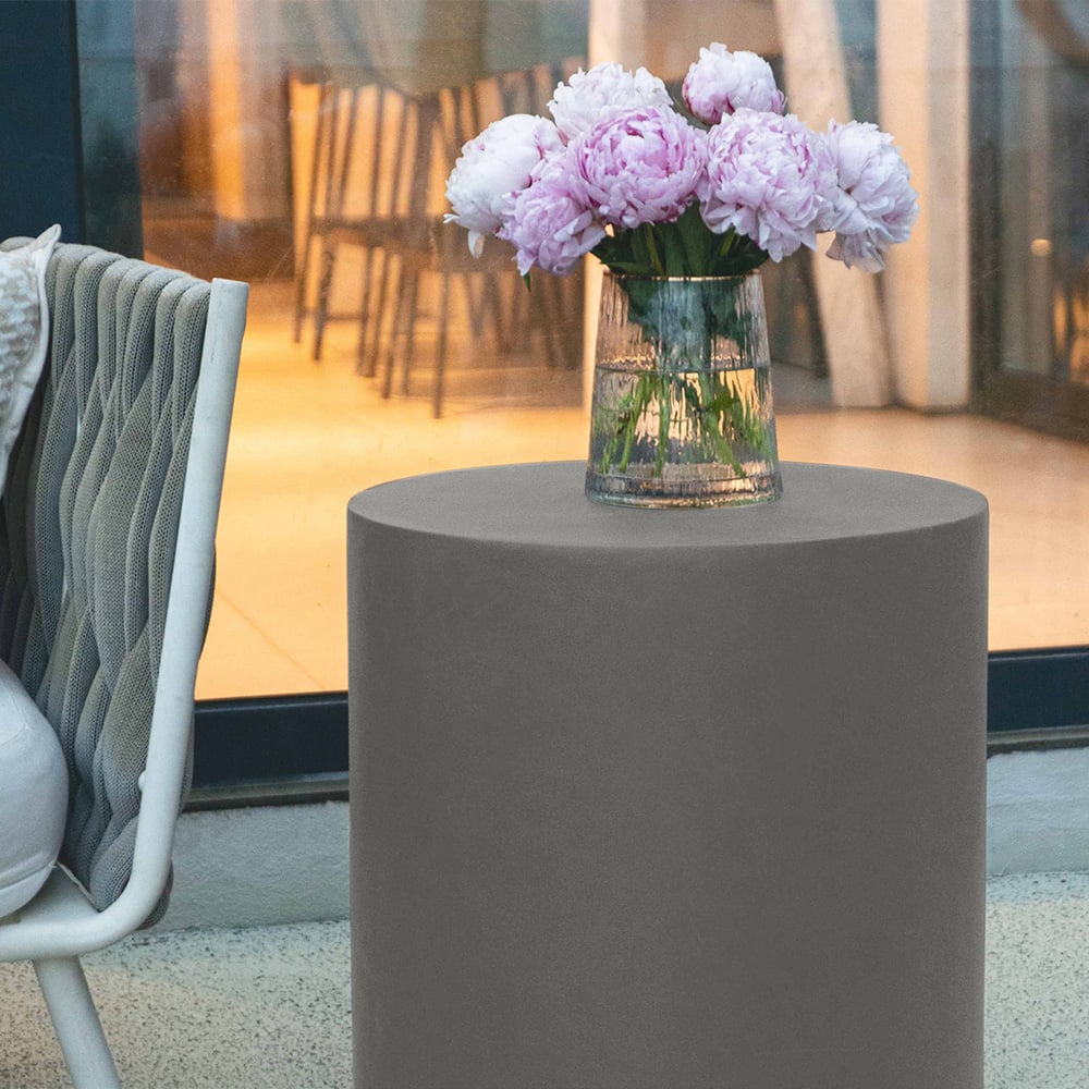 Elementi Rome Space Grey GRC Side Table Image 3