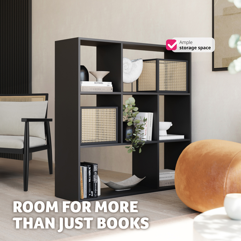 tectake Tartu 7 Shelf Black Bookshelf Image 4