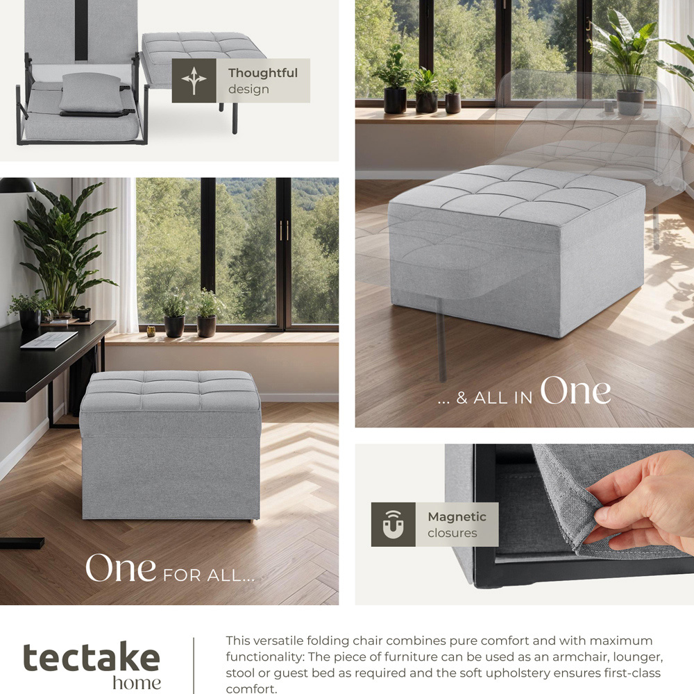 tectake Ponto 4 in 1 Grey Sofa Bed Image 7