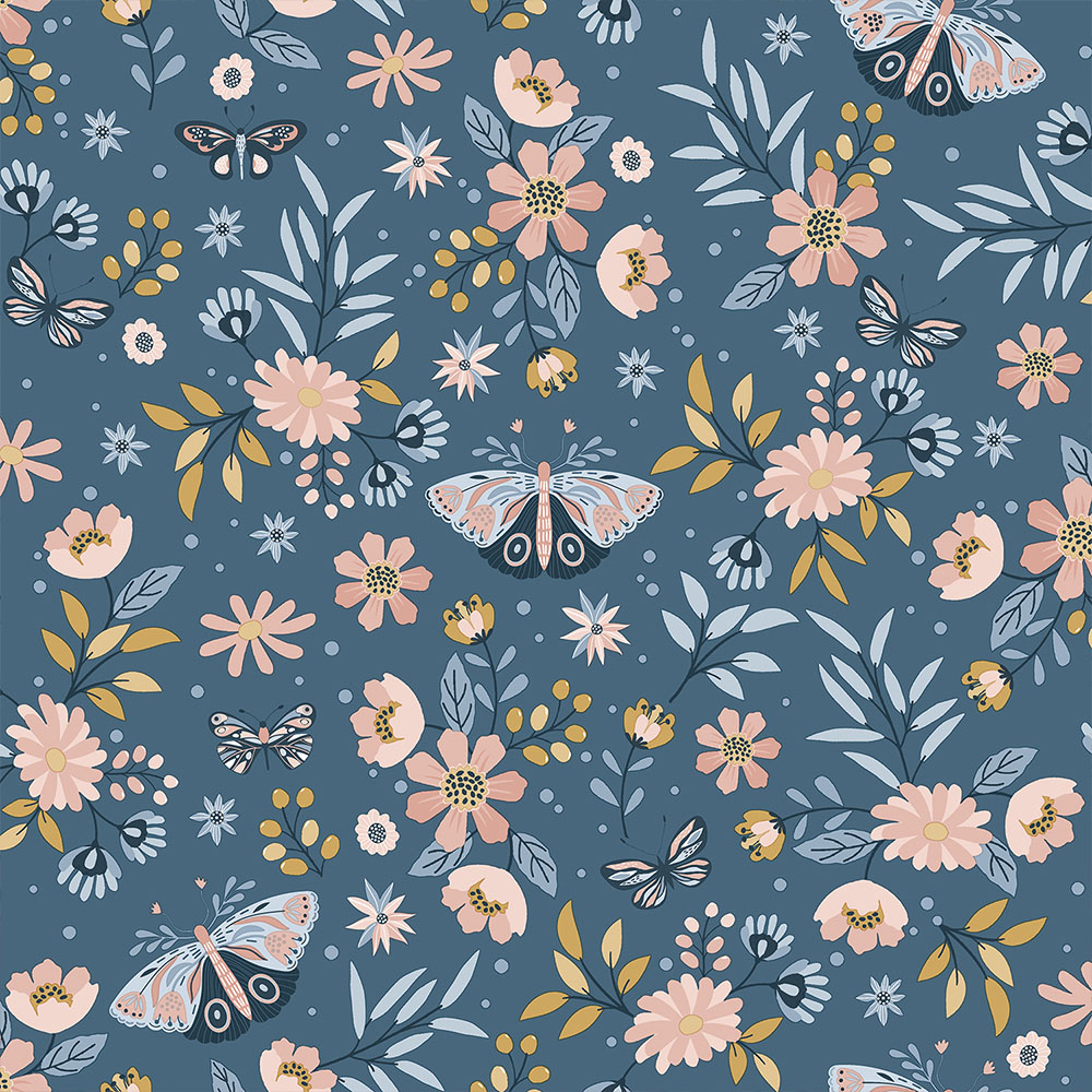 Muriva Sweet Meadow Blue Wallpaper Image 1