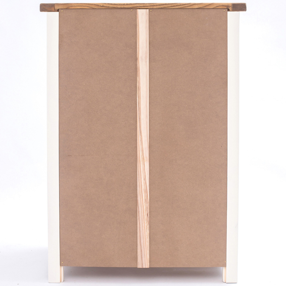 Cabinet Bits Lovere 5 Drawer White Chrome Cup Handle Chest of Drawers Image 6