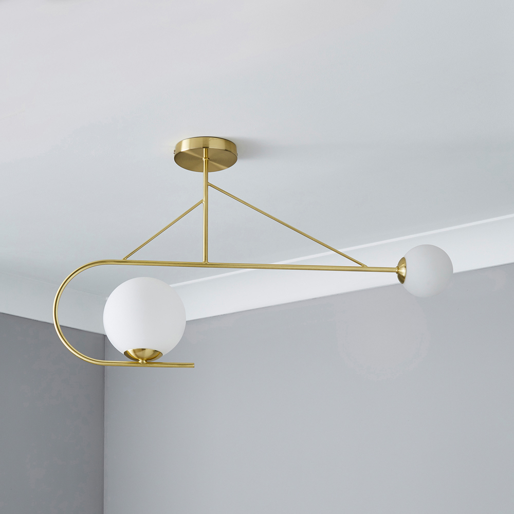 Inlight Bora 2 Light Brass Bar Pendant Light Image 2