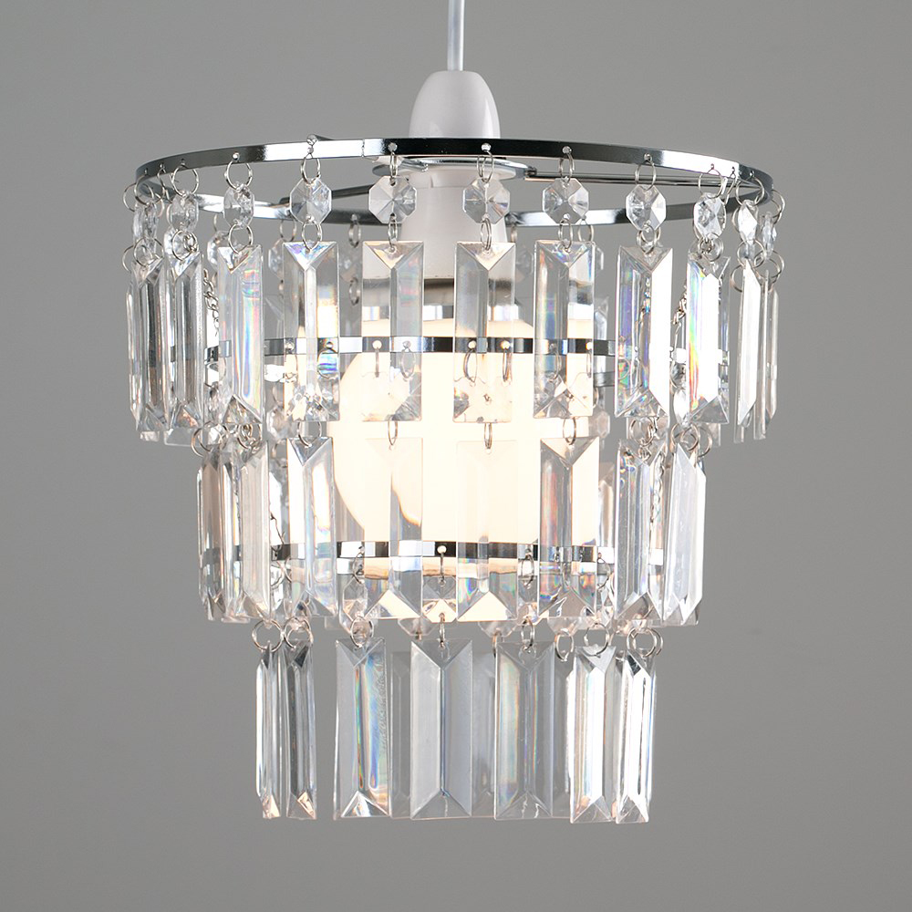 ValueLights Kelsks Chrome with Clear Droplets Ceiling Light Shade Image 4